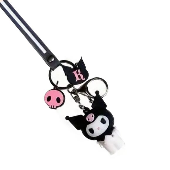 Hello Kitty Villain Kuromi Bag Charm Wristband Key Ring Wallet Purse Clip New - Picture 5 of 8